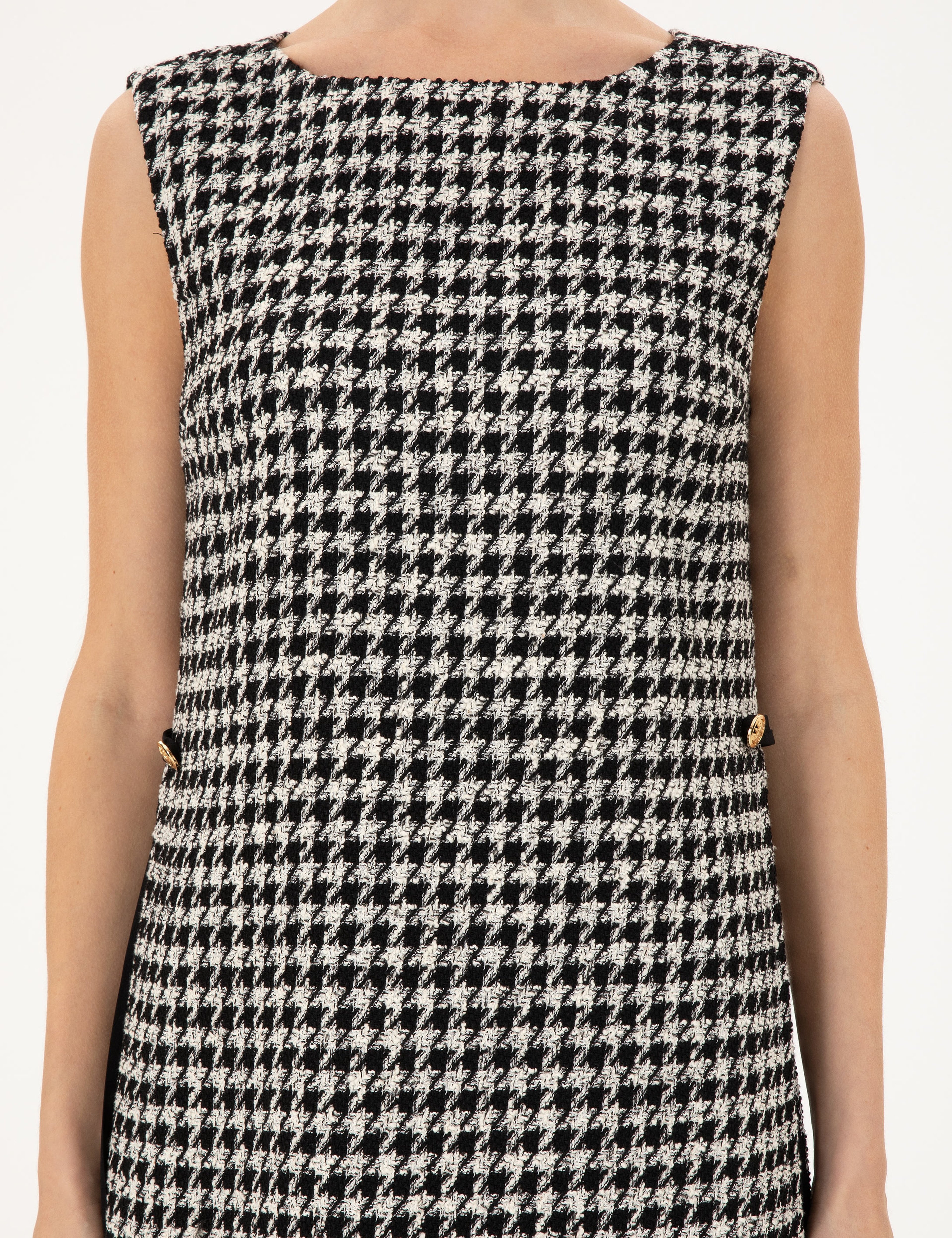 Siyah Regular Fit Dokuma Elbise - Image 5