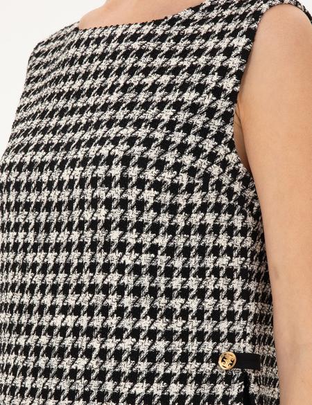 Siyah Regular Fit Dokuma Elbise - 50292086007