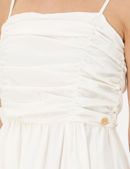 Beyaz Regular Fit Dokuma Elbise - 50283474004