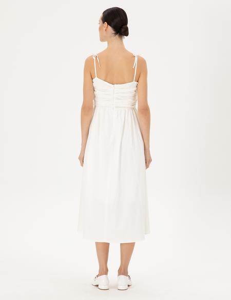 Beyaz Regular Fit Dokuma Elbise - 50283474004