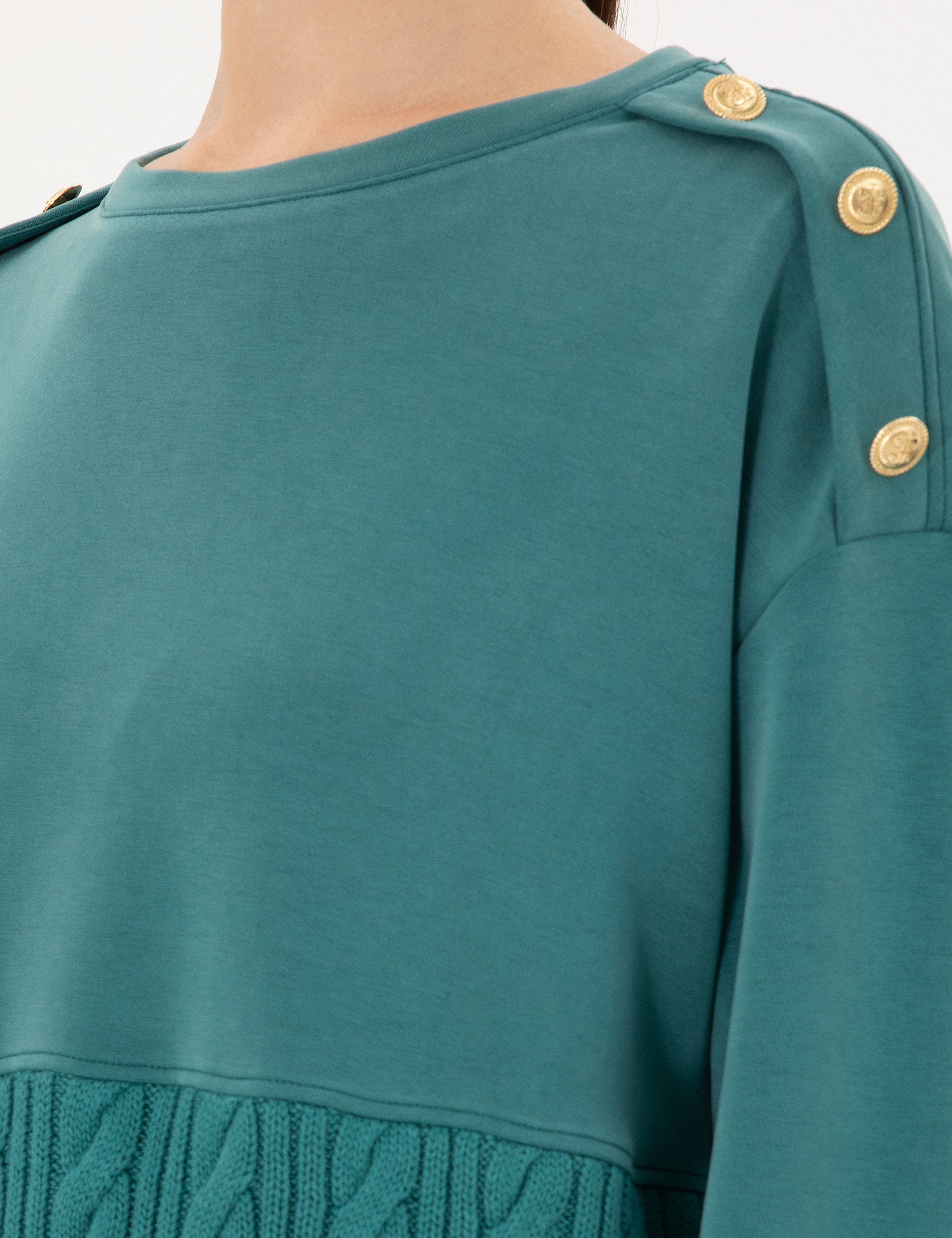 Koyu Yeşil Regular Fit Modal Kumaş Sweatshirt - Image 7