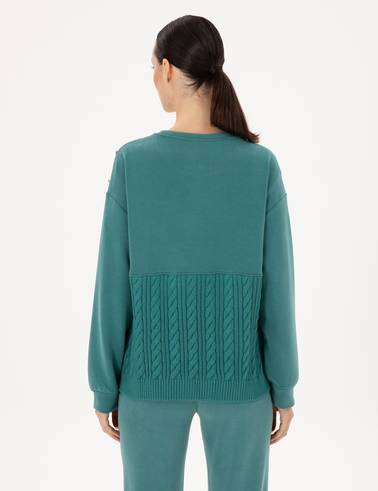Koyu Yeşil Regular Fit Modal Kumaş Sweatshirt