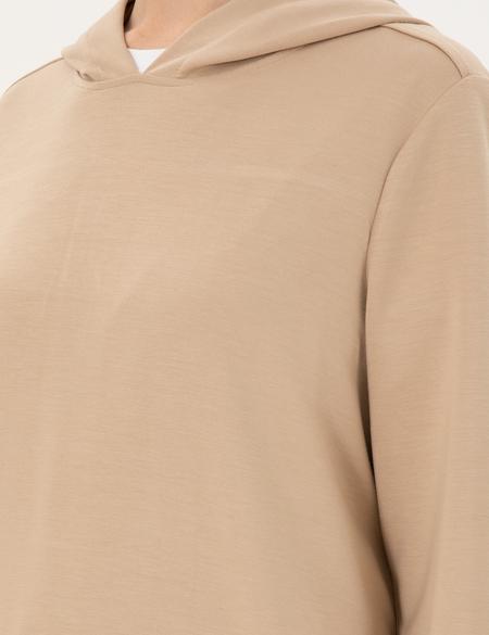 Bej Oversize Modal Kumaş Sweatshirt - 50300845004