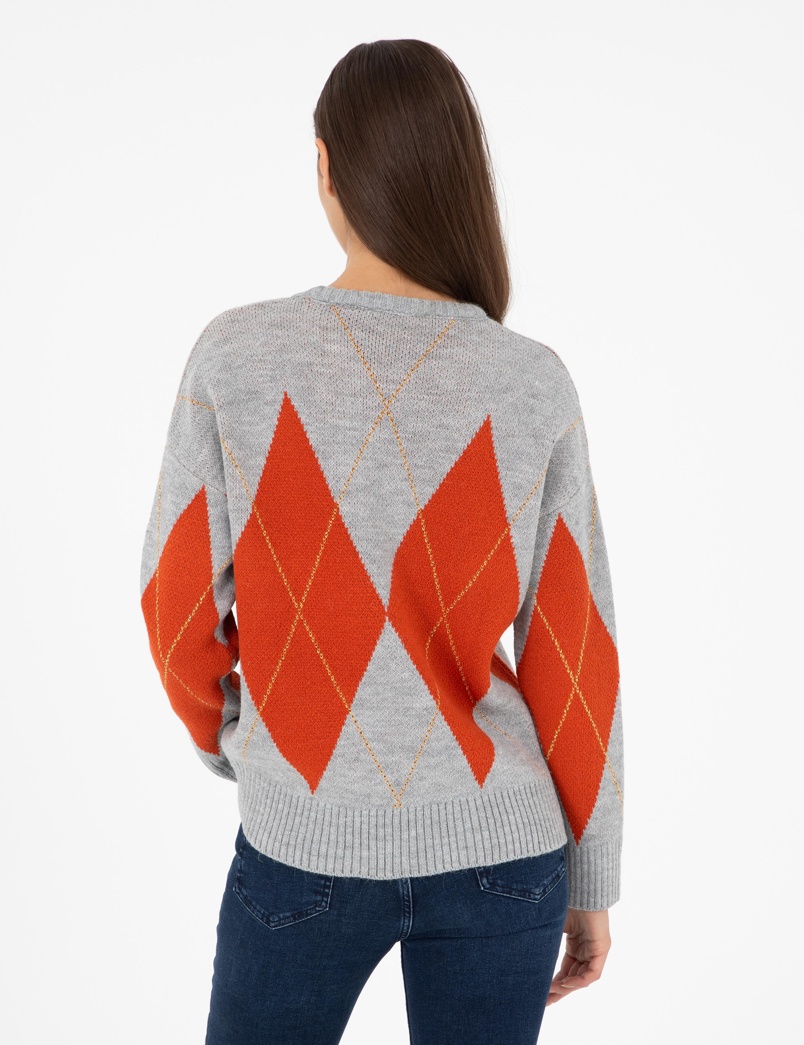 Gri Melanj Comfort Fit Kazak