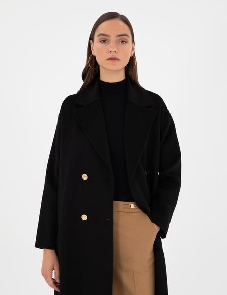 Siyah Kaşe Kaban - 50290348004