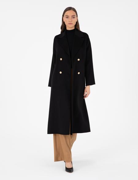 Siyah Kaşe Kaban - 50290348004