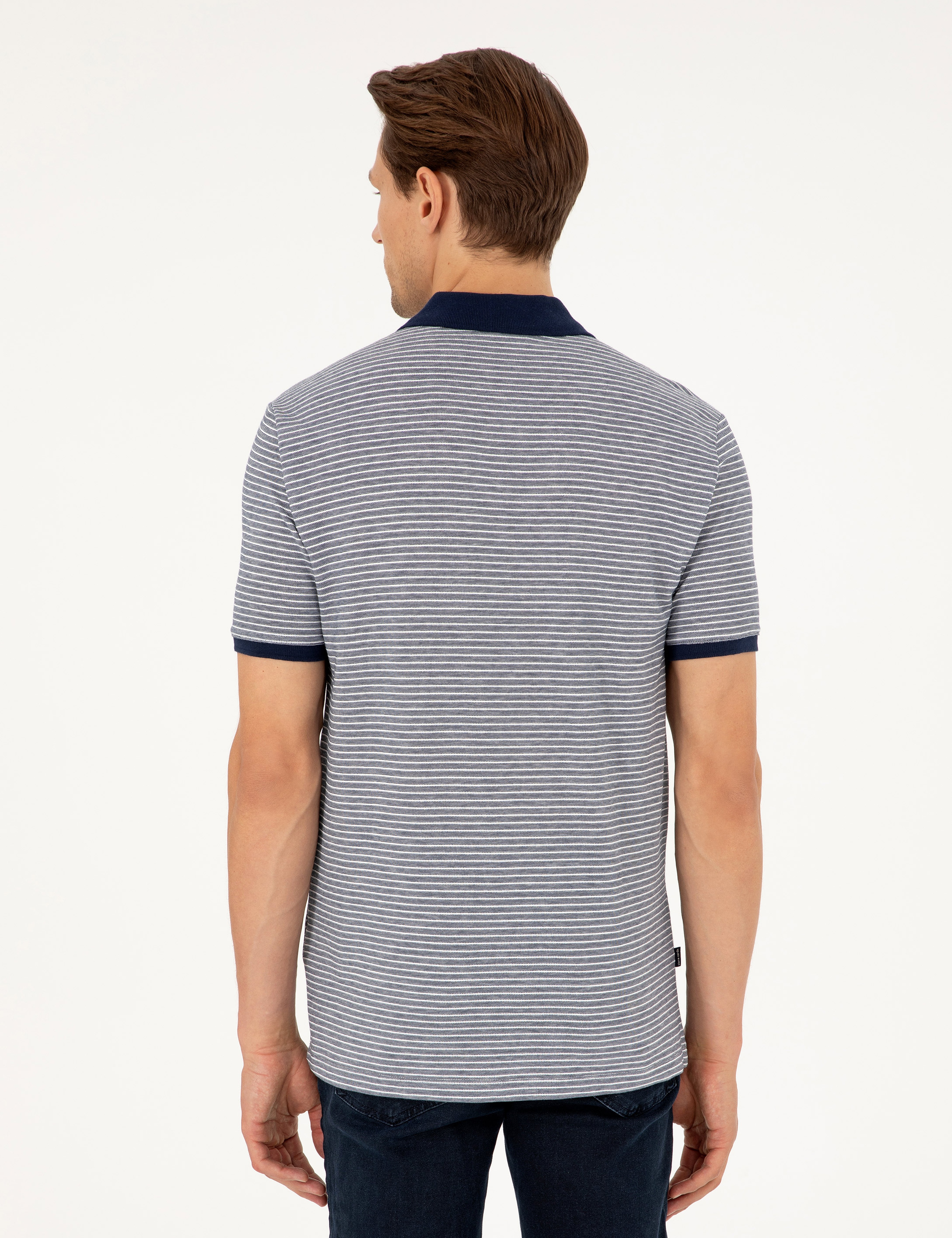 Lacivert Regular Fit Düğmeli Polo Yaka Tişört - Image 5