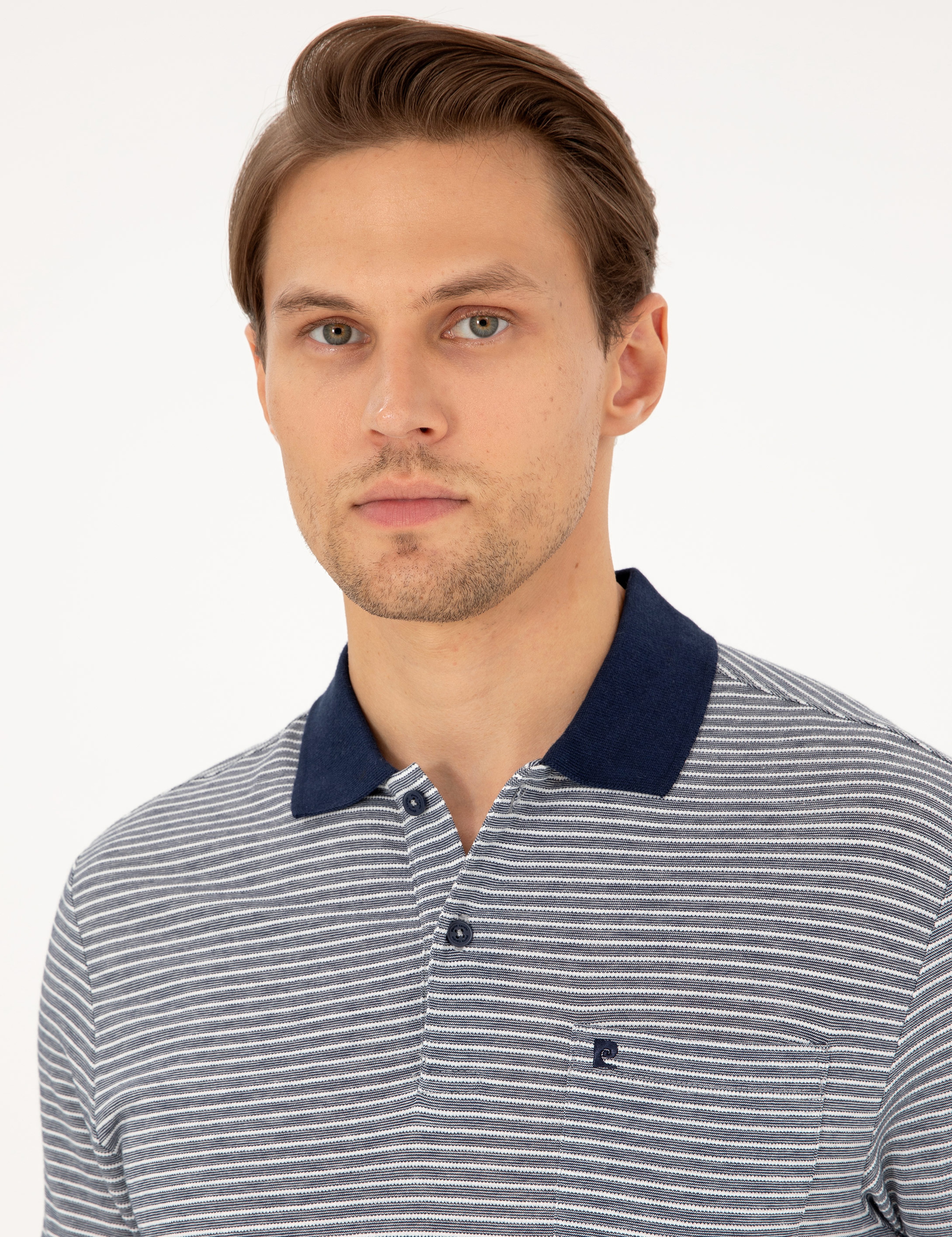 Lacivert Regular Fit Düğmeli Polo Yaka Tişört - Image 2