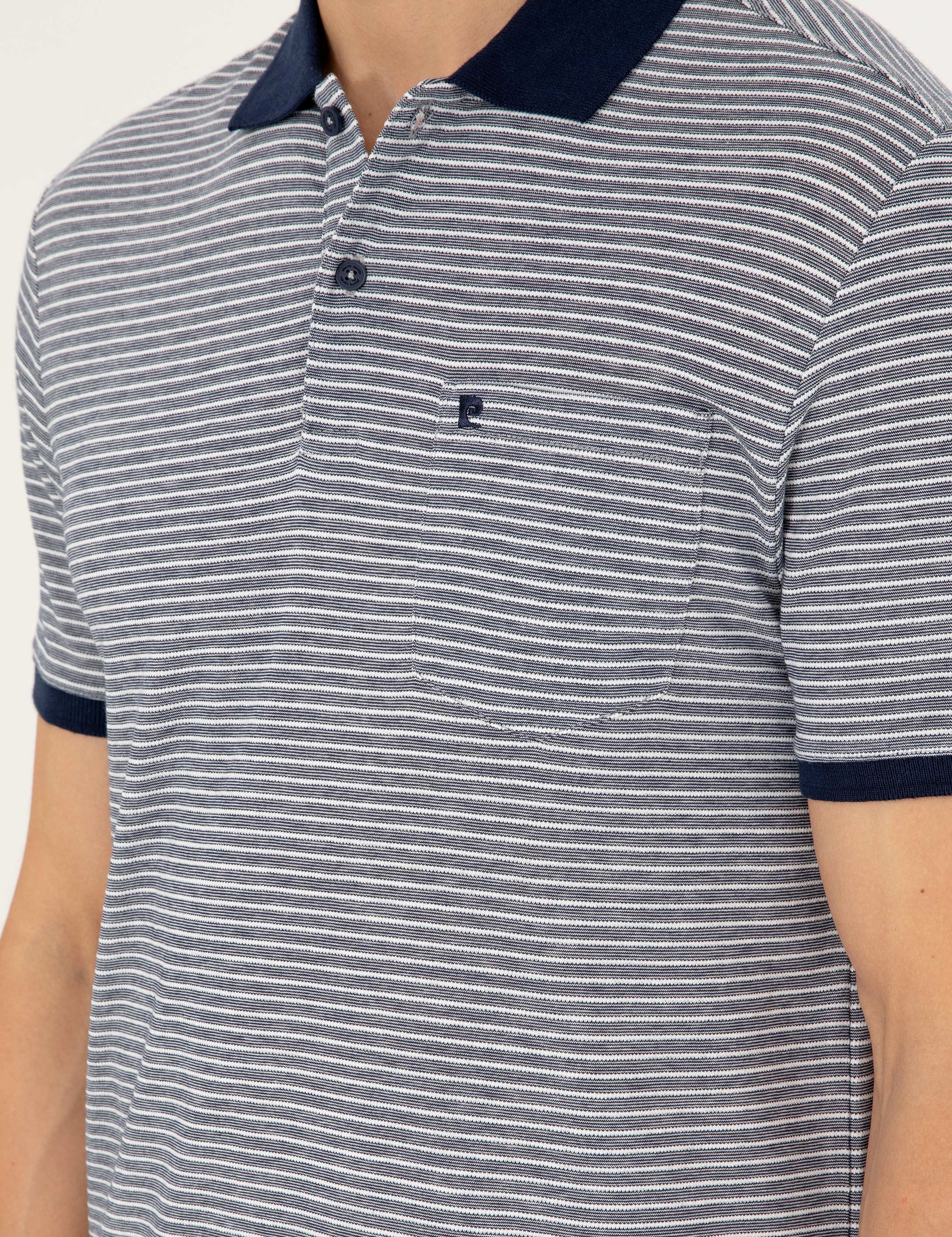 Lacivert Regular Fit Düğmeli Polo Yaka Tişört - Image 7