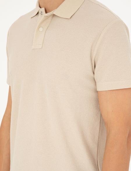 Bej Slim Fit Tişört - 50296569023