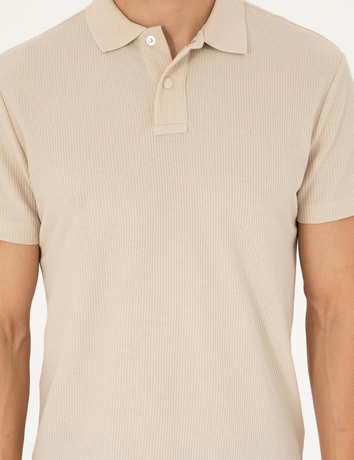 Bej Slim Fit Tişört - 50296569023