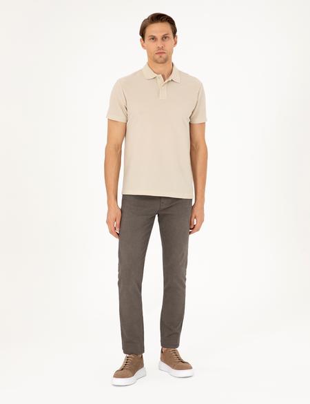 Bej Slim Fit Tişört - 50296569023