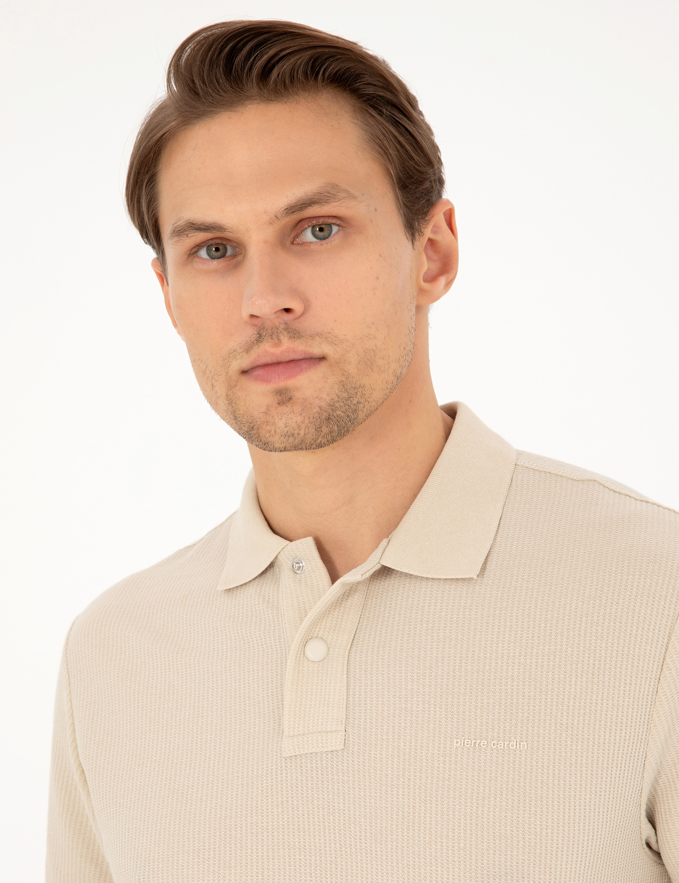Bej Slim Fit Tişört - Image 2