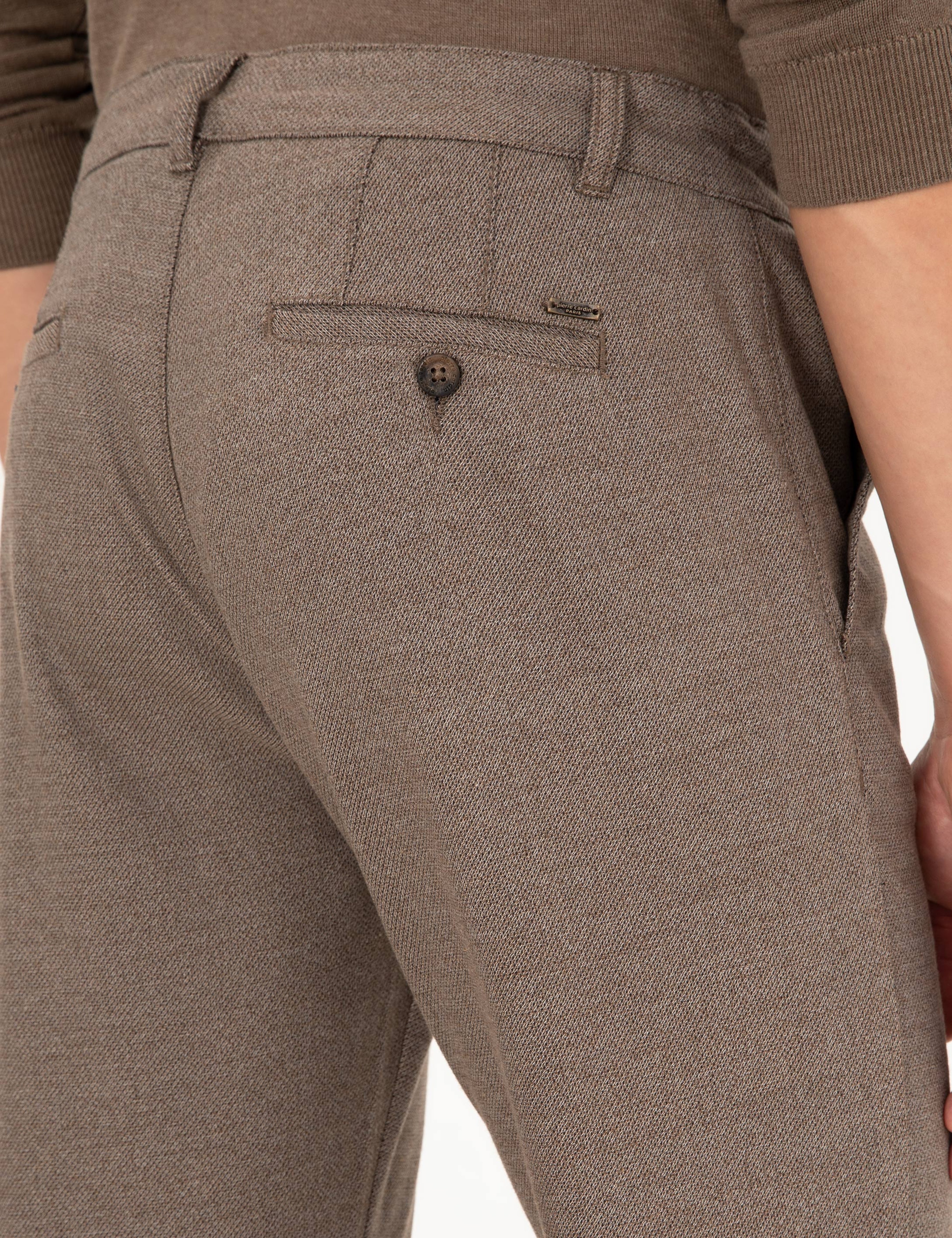 Vizon Regular Fit Beli Yandan Lastikli Kanvas Pantolon - Image 6