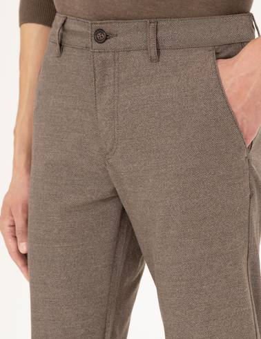 Vizon Regular Fit Beli Yandan Lastikli Kanvas Pantolon