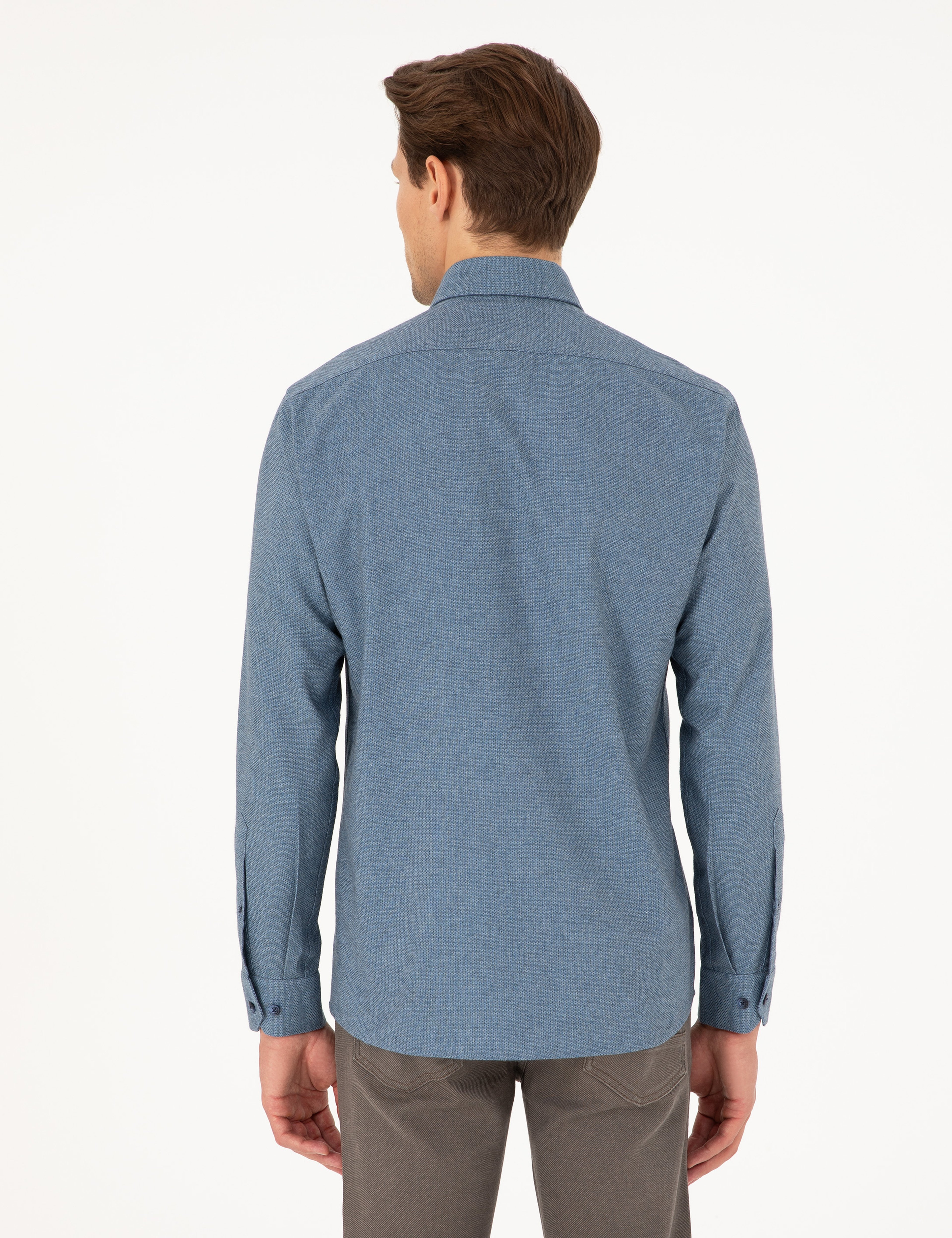 Mavi Slim Fit Uzun Kollu Gömlek