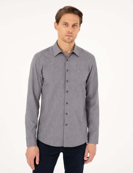 Antrasit Slim Fit Uzun Kollu Gömlek - 50297468010