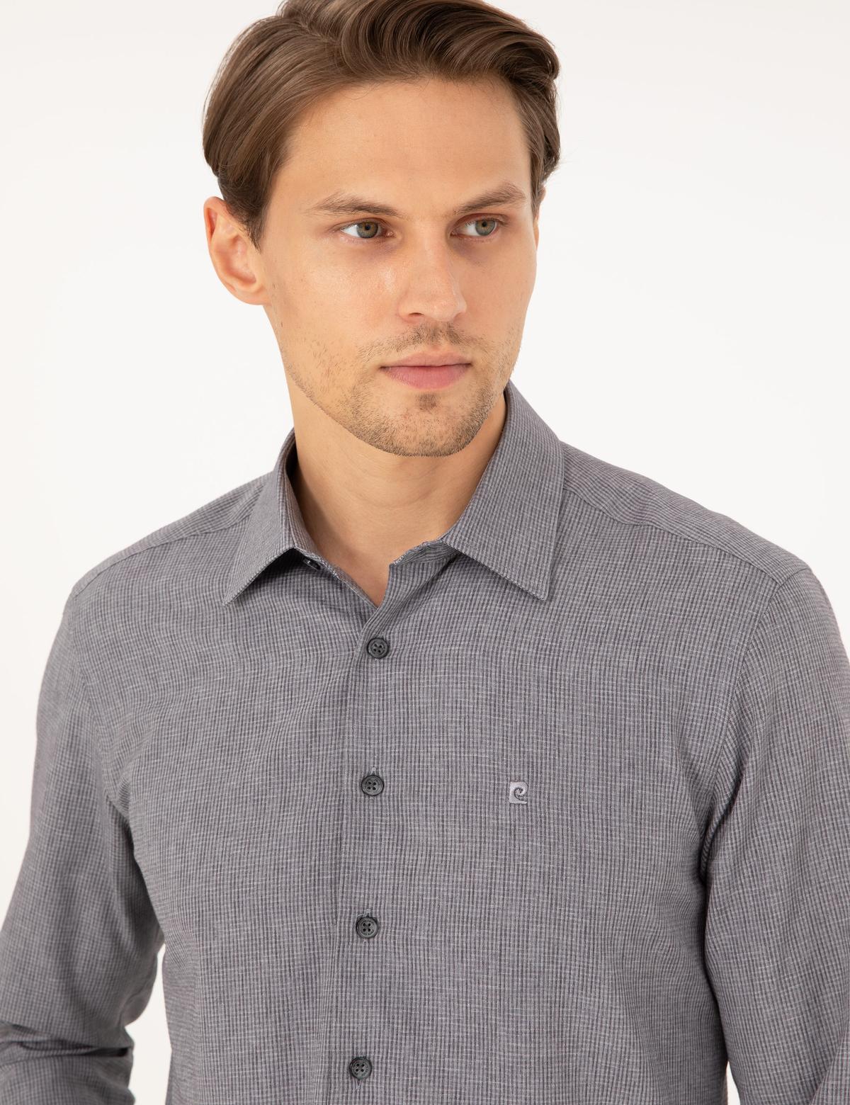 Antrasit Slim Fit Uzun Kollu Gömlek - 50297468010