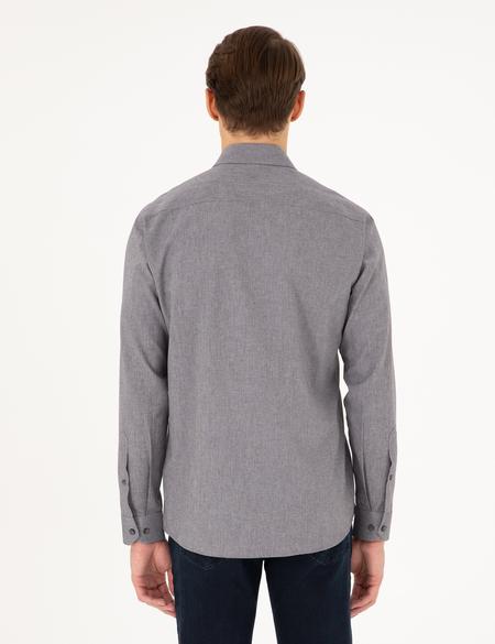 Antrasit Slim Fit Uzun Kollu Gömlek - 50297468010