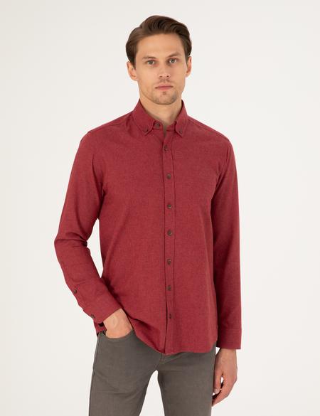 Vişne Regular Fit Uzun Kollu Gömlek - 50292106104