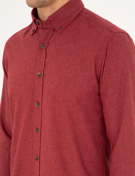 Vişne Regular Fit Uzun Kollu Gömlek - 50292106104
