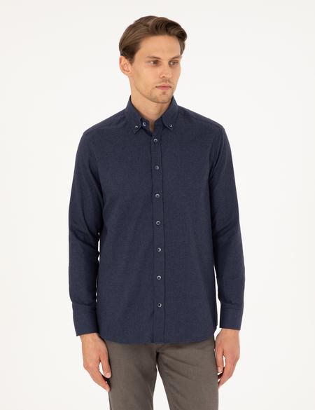 Lacivert Regular Fit Uzun Kollu Gömlek - 50292106052