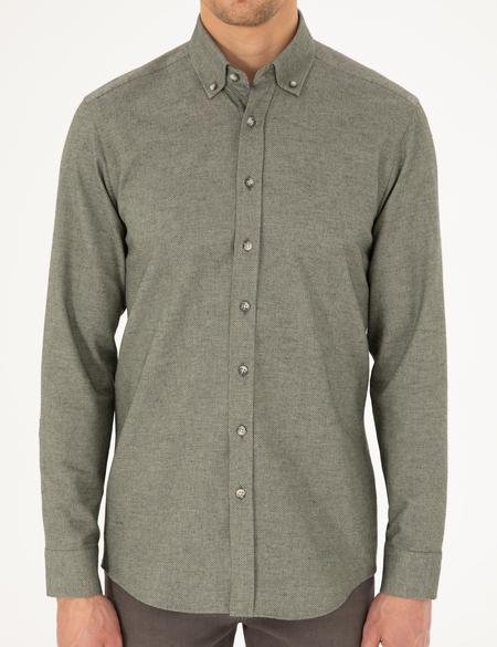 Haki Slim Fit Uzun Kollu Gömlek - 50293756077