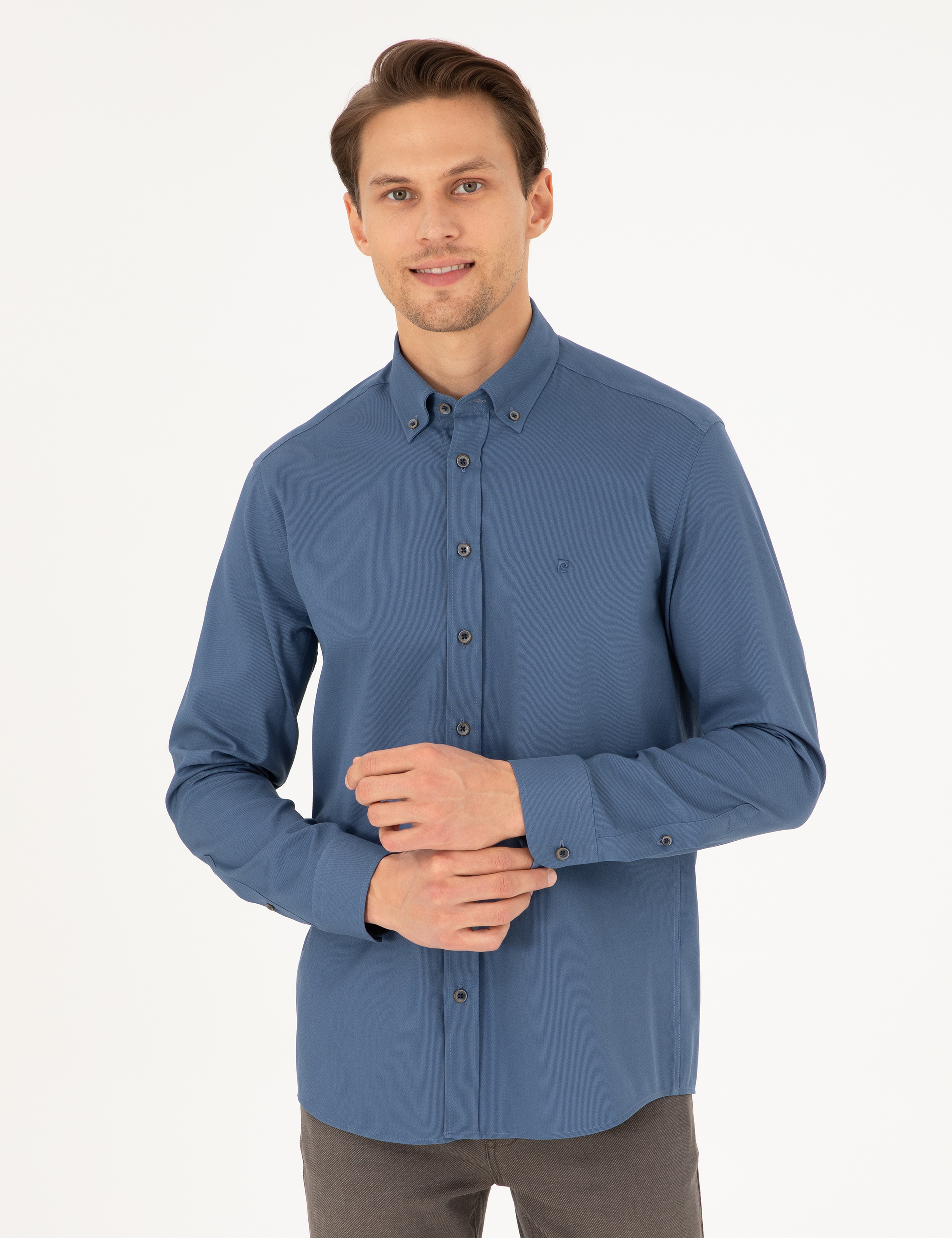 İndigo Regular Fit Uzun Kollu Gömlek - Image 1
