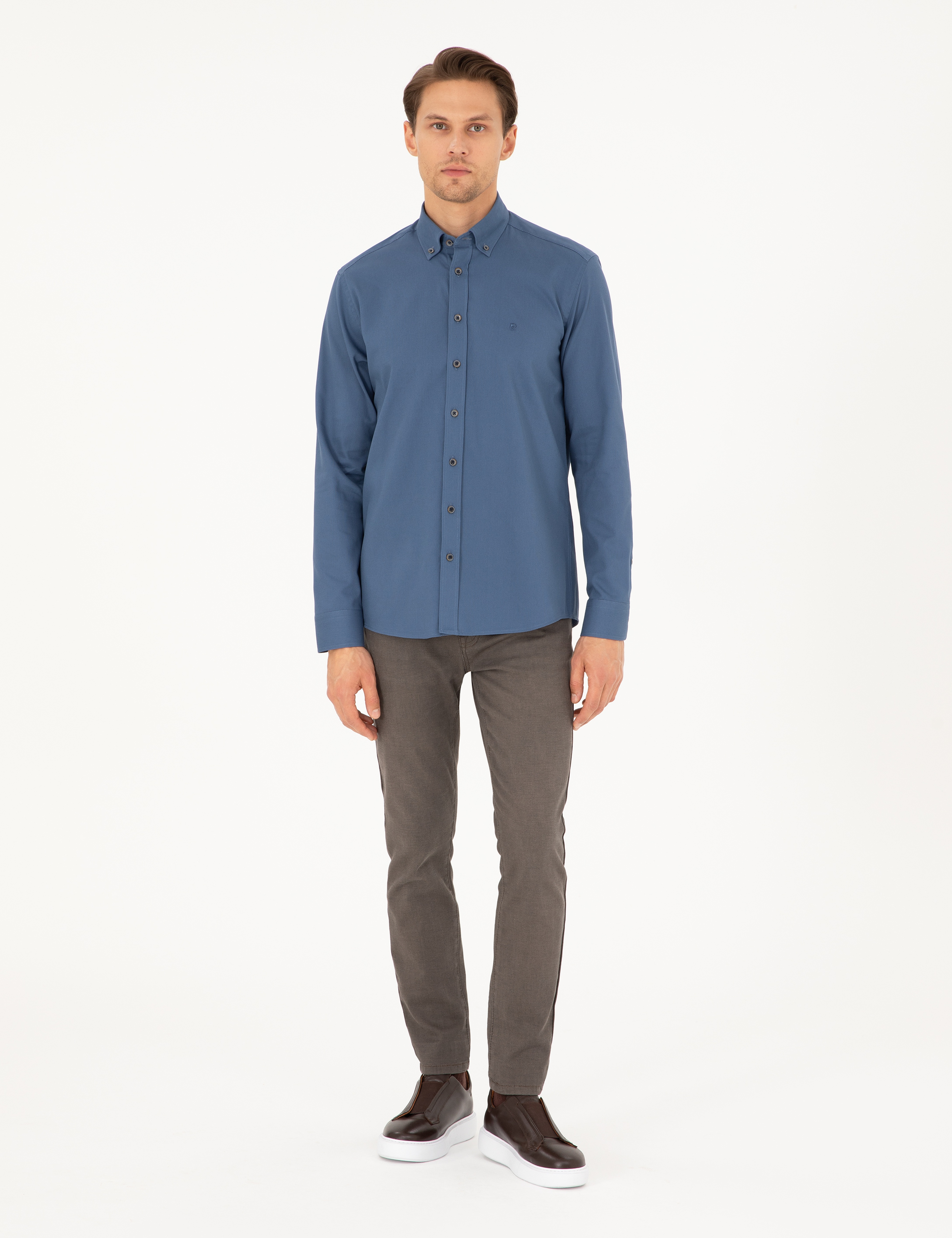 İndigo Regular Fit Uzun Kollu Gömlek