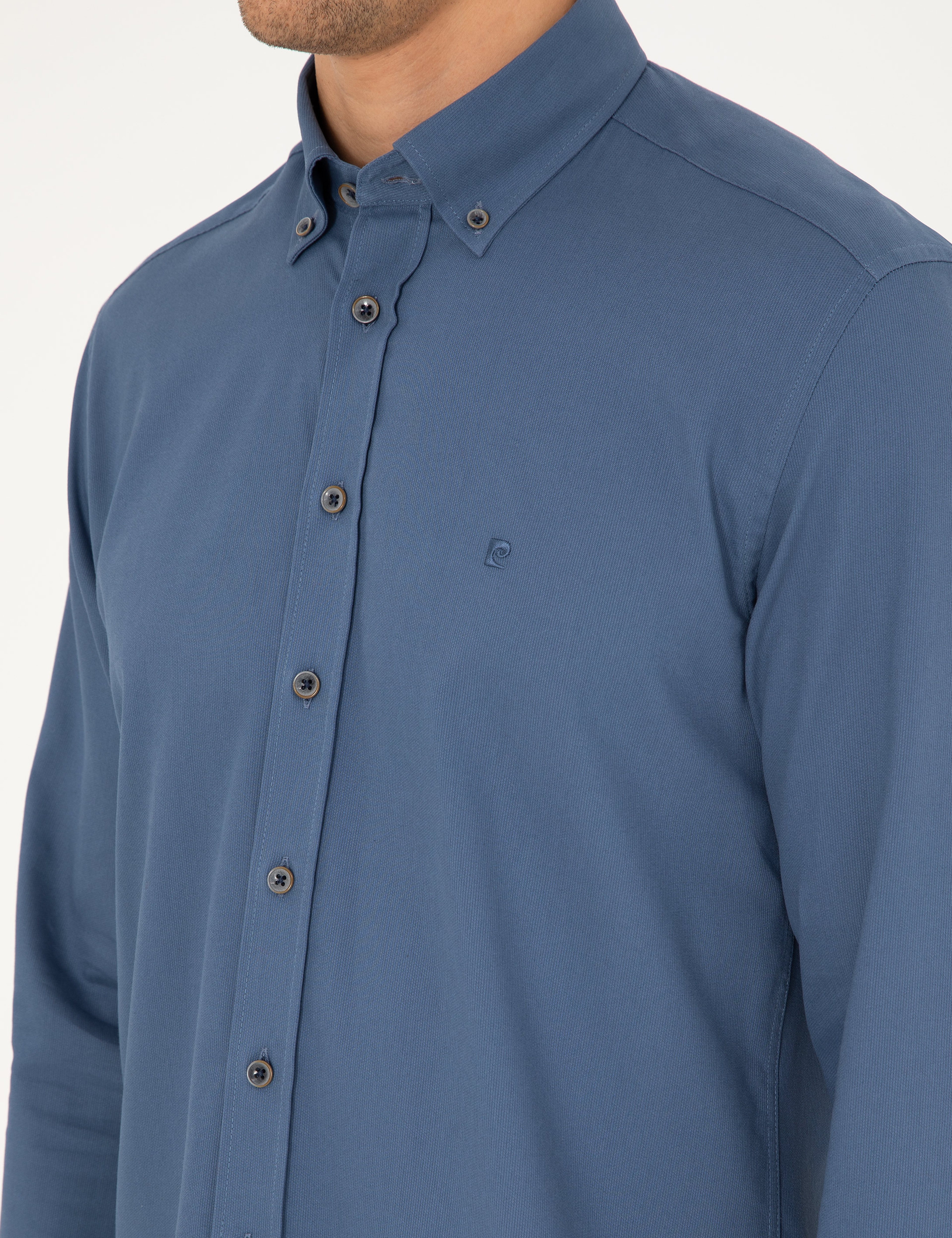 İndigo Regular Fit Uzun Kollu Gömlek - Image 7