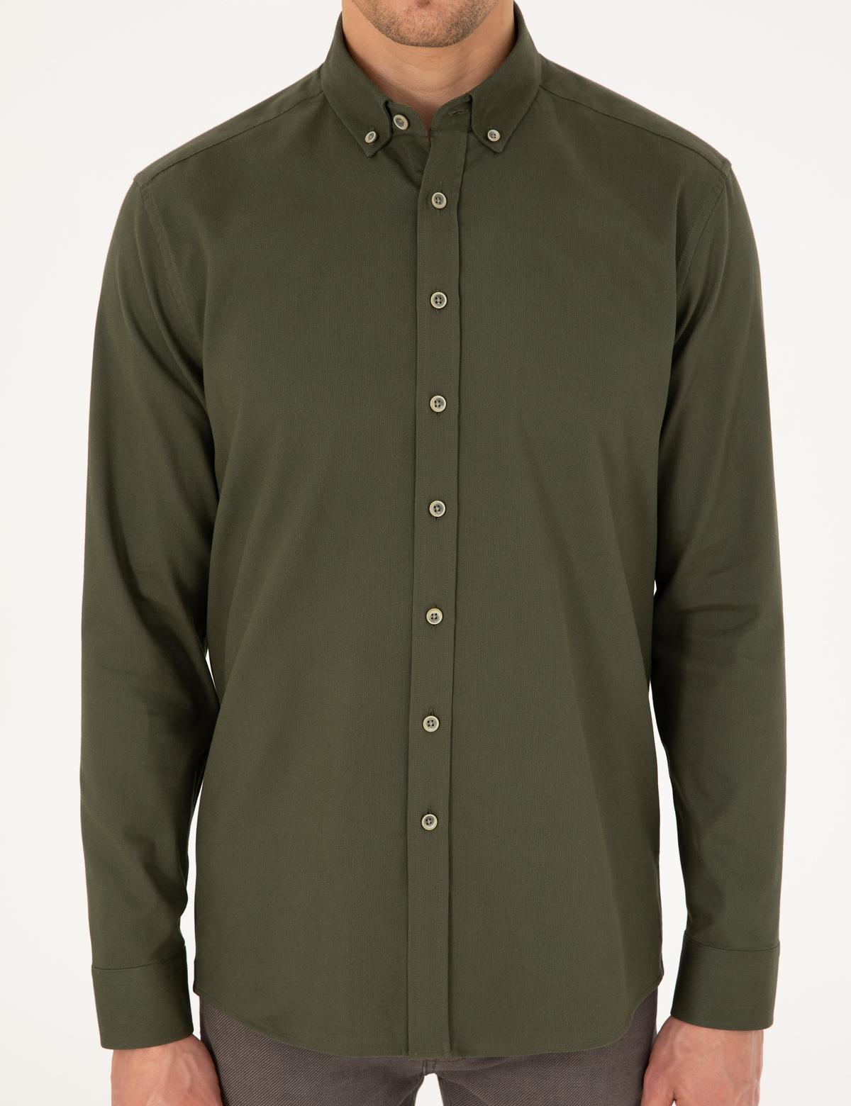 Haki Regular Fit Uzun Kollu Gömlek - 50292553028