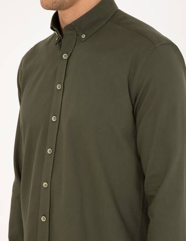 Haki Regular Fit Uzun Kollu Gömlek