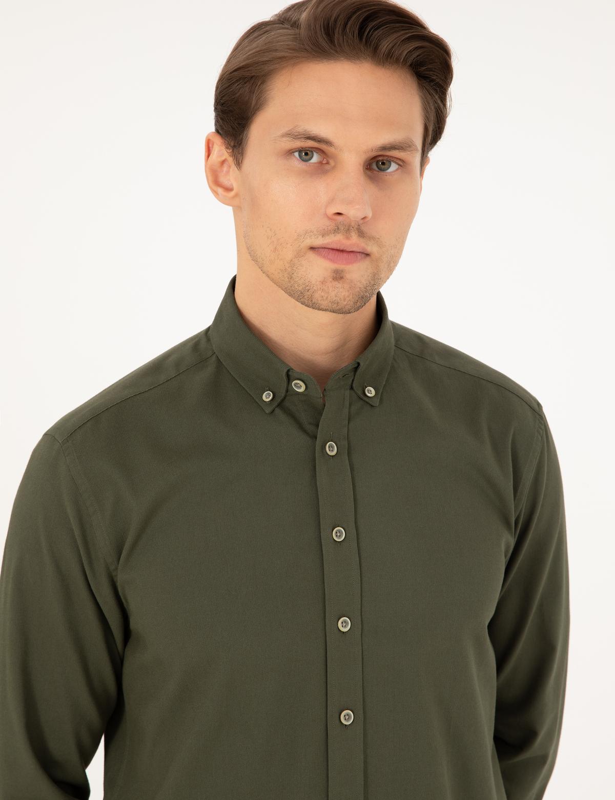 Haki Regular Fit Uzun Kollu Gömlek - 50292553028