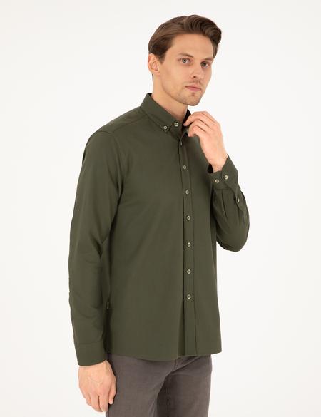 Haki Regular Fit Uzun Kollu Gömlek - 50292553028