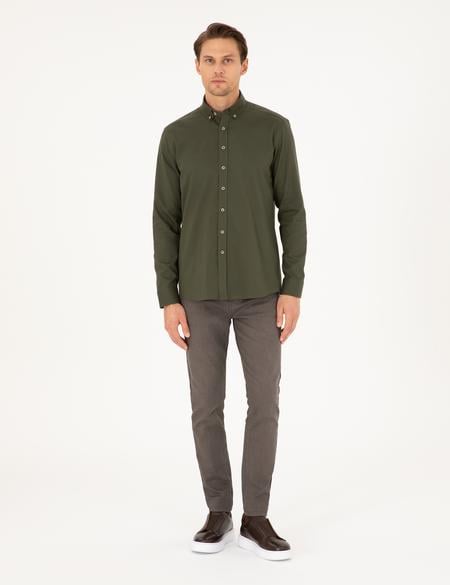 Haki Regular Fit Uzun Kollu Gömlek - 50292553028