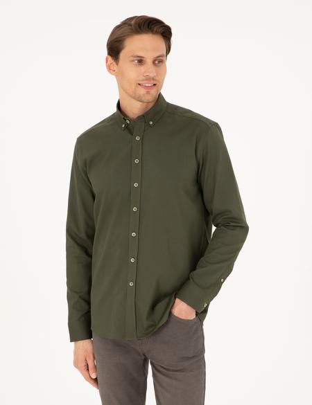 Haki Regular Fit Uzun Kollu Gömlek - 50292553028