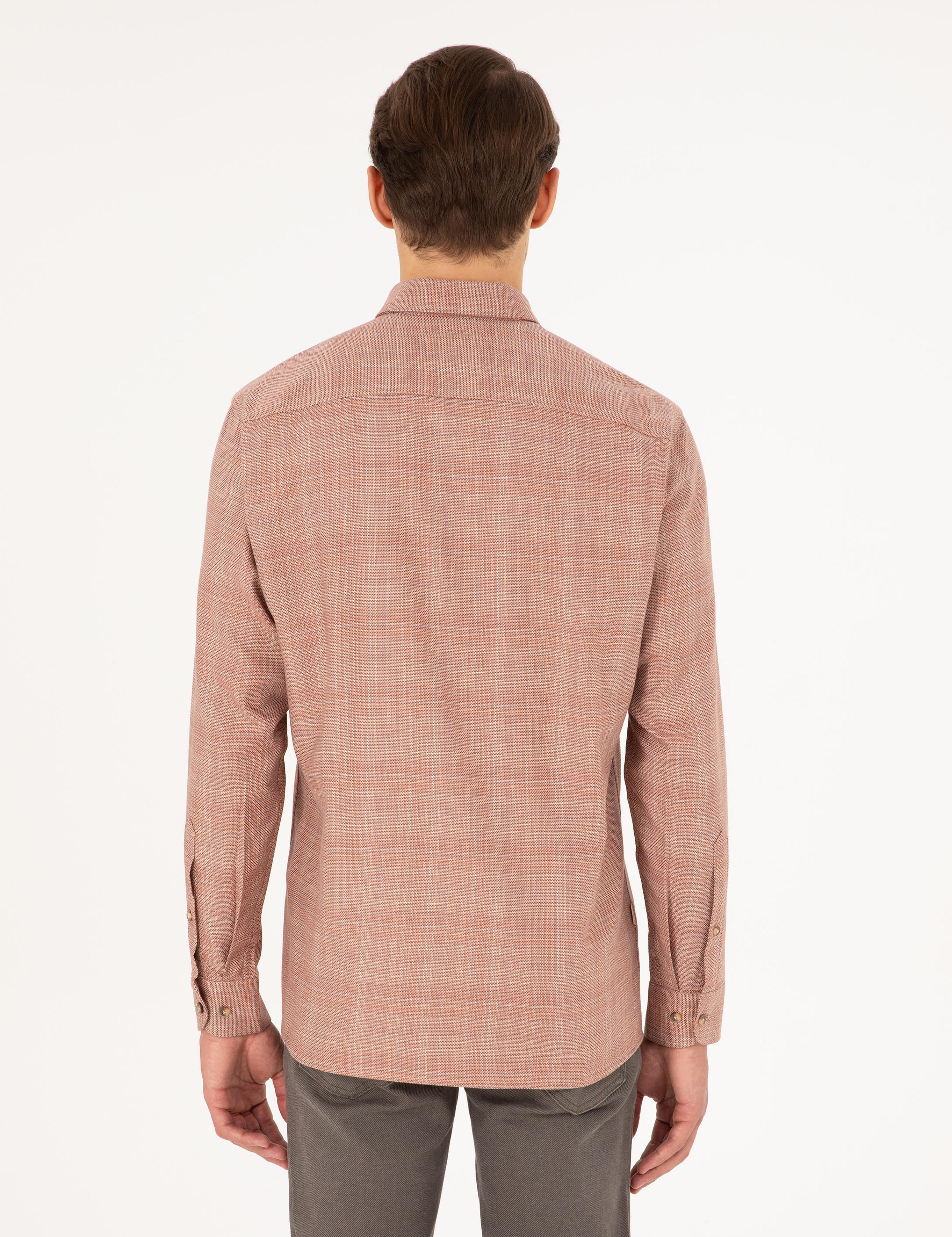 Turuncu Regular Fit Uzun Kollu Gömlek