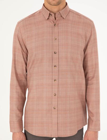 Turuncu Regular Fit Uzun Kollu Gömlek - 50292241003