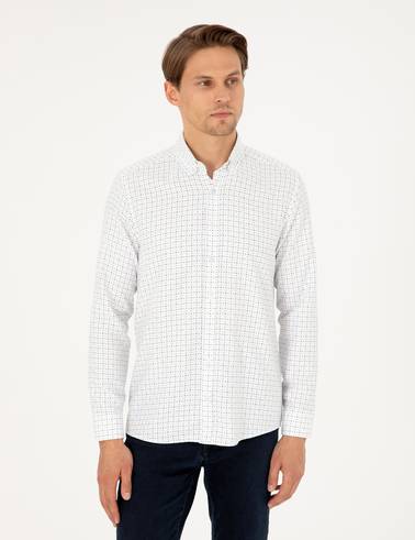 Yeşil Slim Fit Uzun Kollu Gömlek