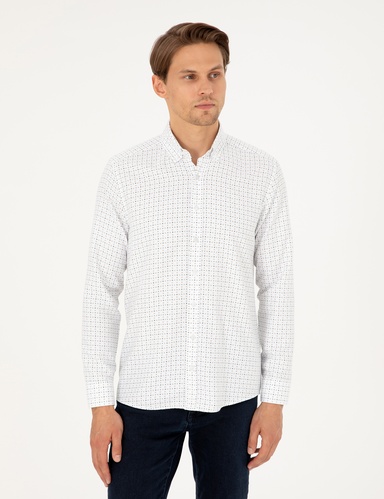 Yeşil Slim Fit Uzun Kollu Gömlek