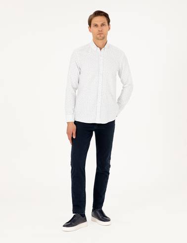 Yeşil Slim Fit Uzun Kollu Gömlek