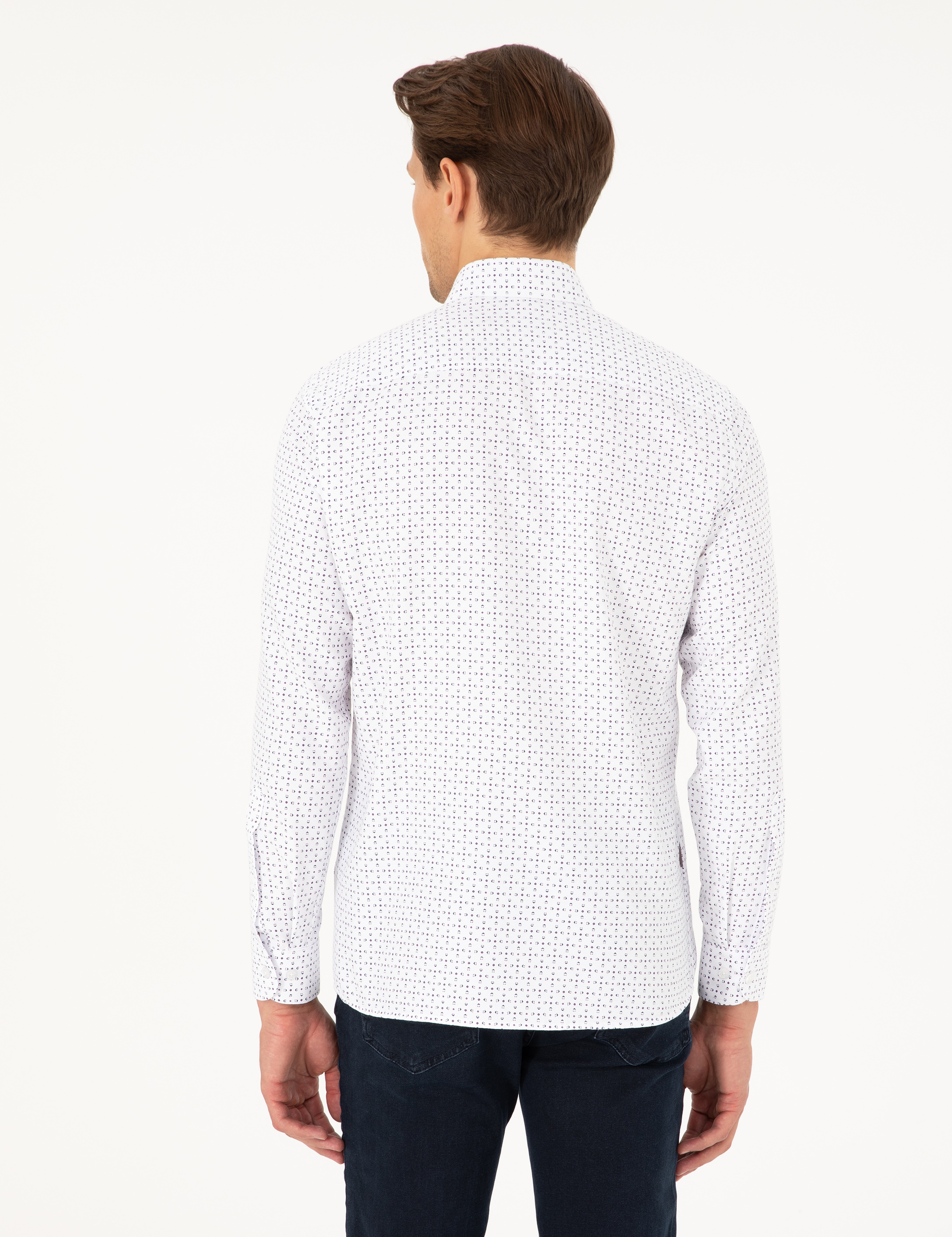 İndigo Slim Fit Uzun Kollu Gömlek - Image 5