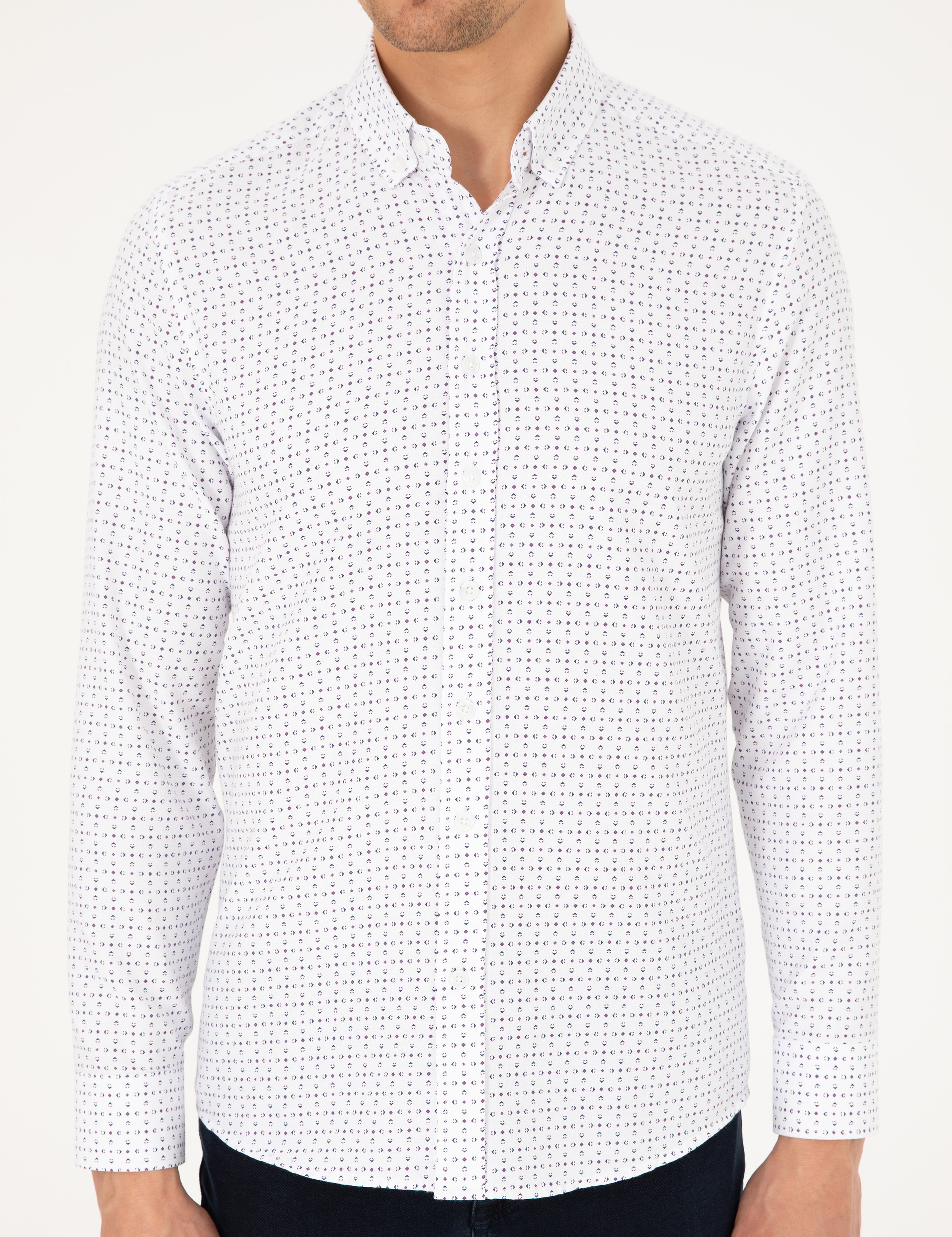İndigo Slim Fit Uzun Kollu Gömlek - Image 6