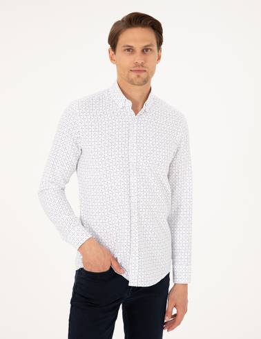 İndigo Slim Fit Uzun Kollu Gömlek