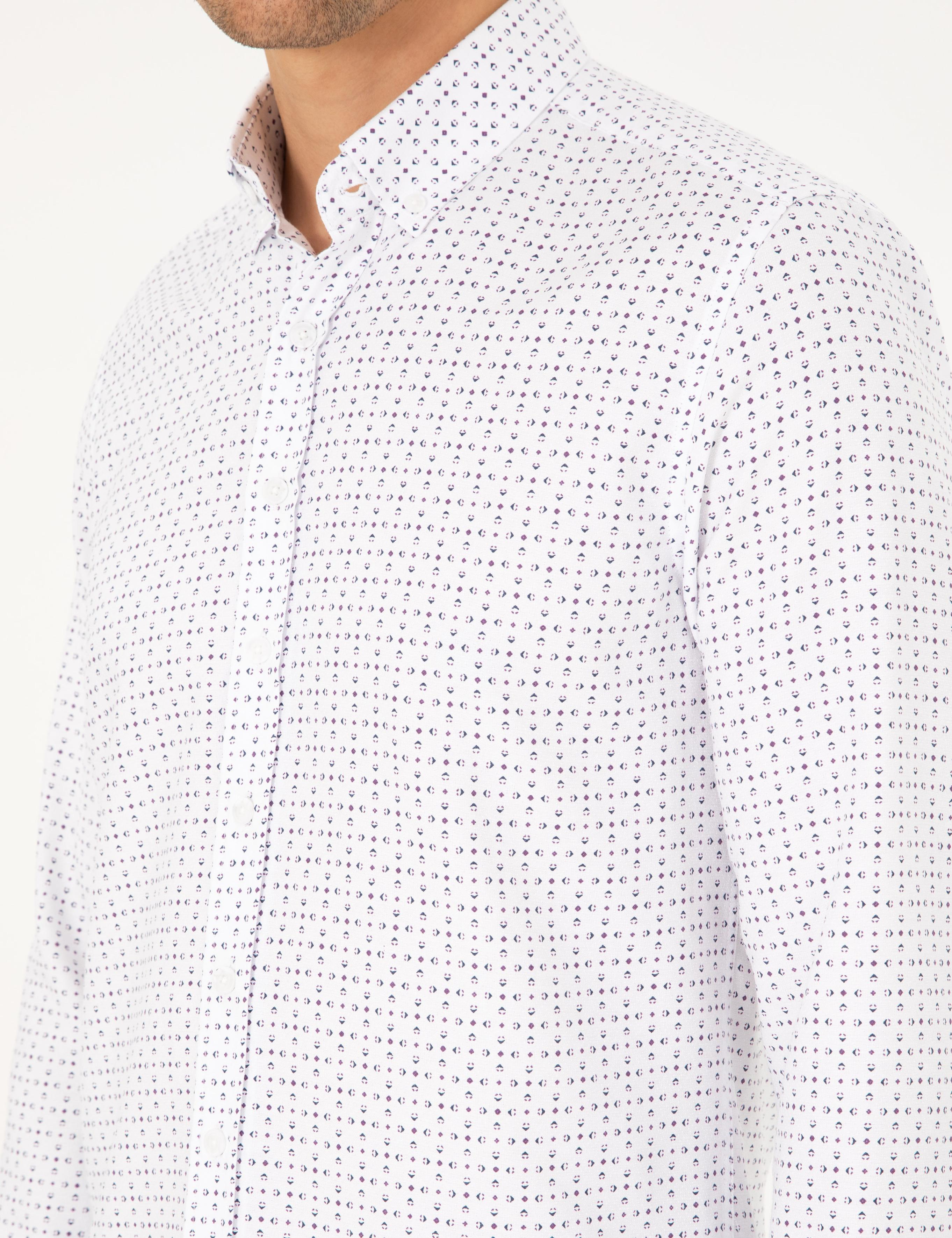 İndigo Slim Fit Uzun Kollu Gömlek