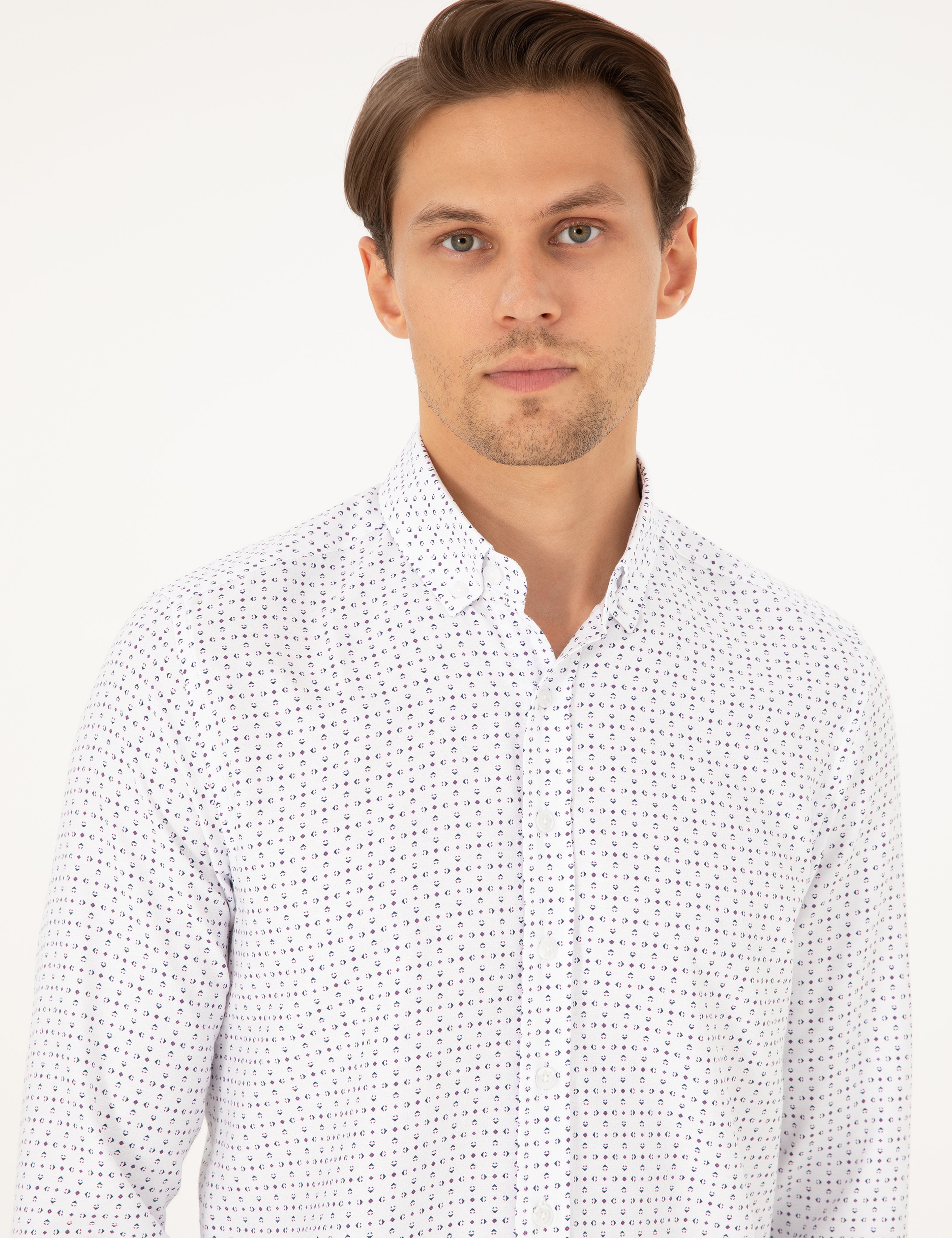 İndigo Slim Fit Uzun Kollu Gömlek - Image 2