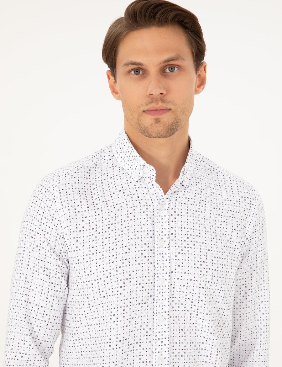 İndigo Slim Fit Uzun Kollu Gömlek