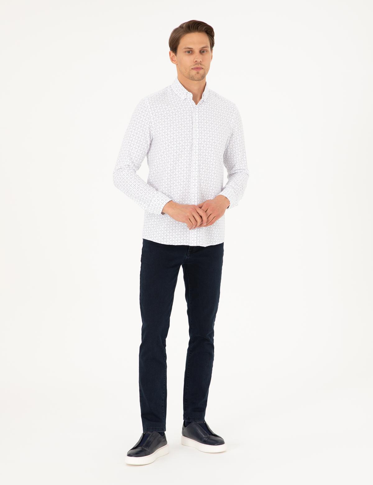 İndigo Slim Fit Uzun Kollu Gömlek - 50292262013
