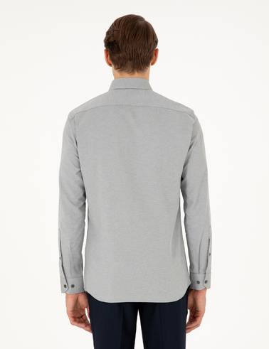 Haki Oxford Slim Fit Uzun Kollu Gömlek