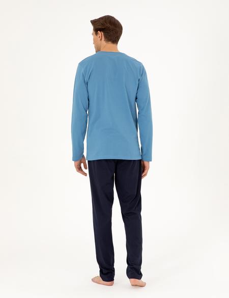 Mavi Uzunkol Pijama Takımı - 50306732015